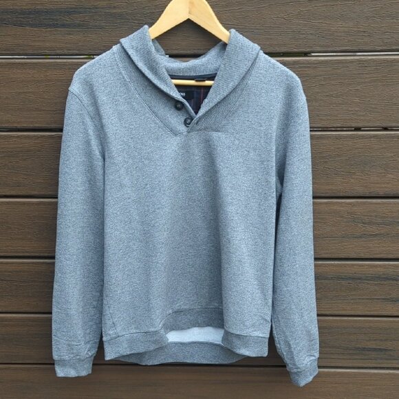 Men's Hugo Boss Gray Cowl Neck Sweater - M Like New - Picture 2 of 9